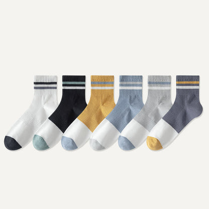 Chaussettes rayées en coton (5 paires) - Multicolore - EU43-50 (US9-15) - image 2