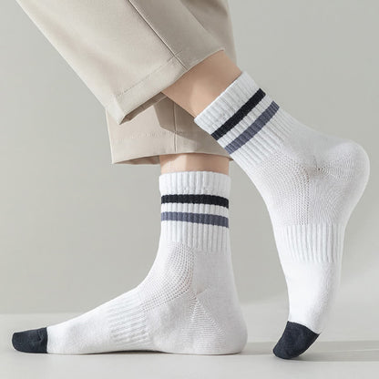 Chaussettes rayées en coton grande taille (5 paires)
