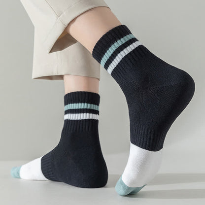 Chaussettes rayées en coton grande taille (5 paires)
