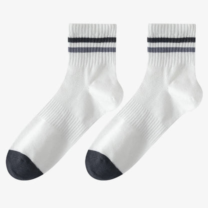 Chaussettes rayées en coton (5 paires) - Blanc - EU43-50 (US9-15) - image 7