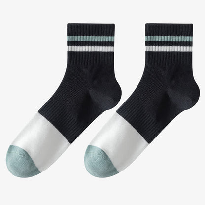 Chaussettes rayées en coton (5 paires) - Noir - EU43-50 (US9-15) - image 10