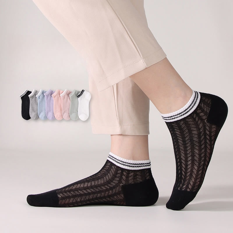 Chaussettes à carreaux de couleur unie (8 paires) - image 1