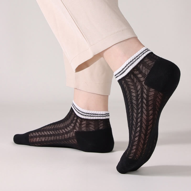 Chaussettes à carreaux de couleur unie (8 paires) - image 3