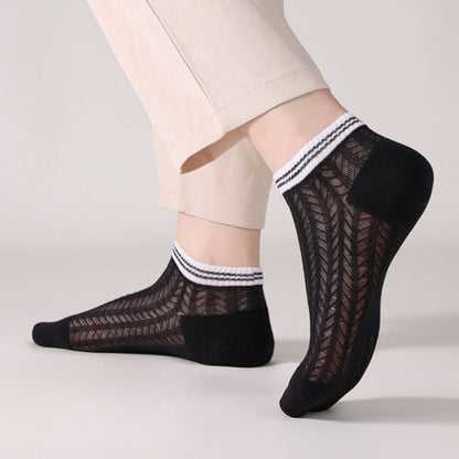 Chaussettes à carreaux de couleur unie (8 paires) - image 3