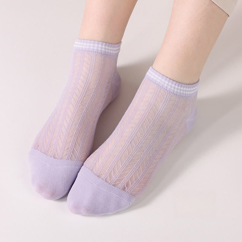 Chaussettes à carreaux de couleur unie (8 paires) - image 10