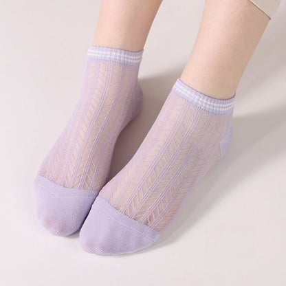 Chaussettes à carreaux de couleur unie (8 paires)
