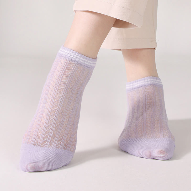 Chaussettes à carreaux de couleur unie (8 paires) - Violet - EU36-40 (US3-7) - image 9