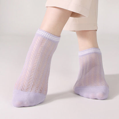 Chaussettes à carreaux de couleur unie (8 paires) - Violet - EU36-40 (US3-7) - image 9
