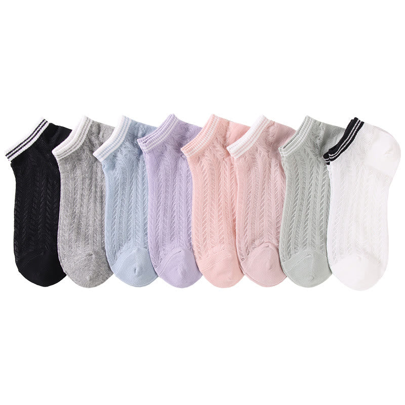 Chaussettes à carreaux de couleur unie (8 paires)
