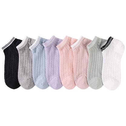Chaussettes à carreaux de couleur unie (8 paires)