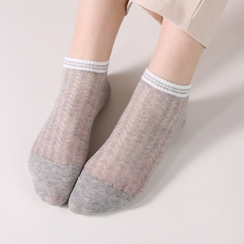 Chaussettes à carreaux de couleur unie (8 paires) - Gris - EU36-40 (US3-7) - image 8