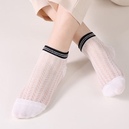 Chaussettes à carreaux de couleur unie (8 paires) - Blanc - EU36-40 (US3-7) - image 7