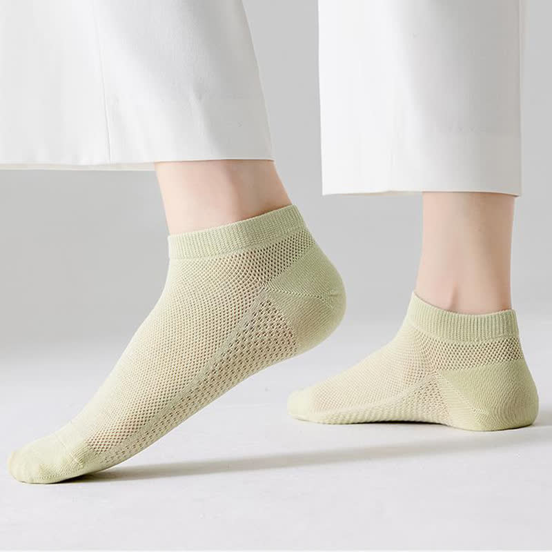 Chaussettes fines respirantes en coton absorbant la transpiration (5 paires) - Jaune - EU35-40 (US3-7) - image 10