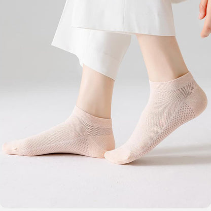 Chaussettes fines respirantes en coton absorbant la transpiration (5 paires) - Rose clair - EU35-40 (US3-7) - image 7