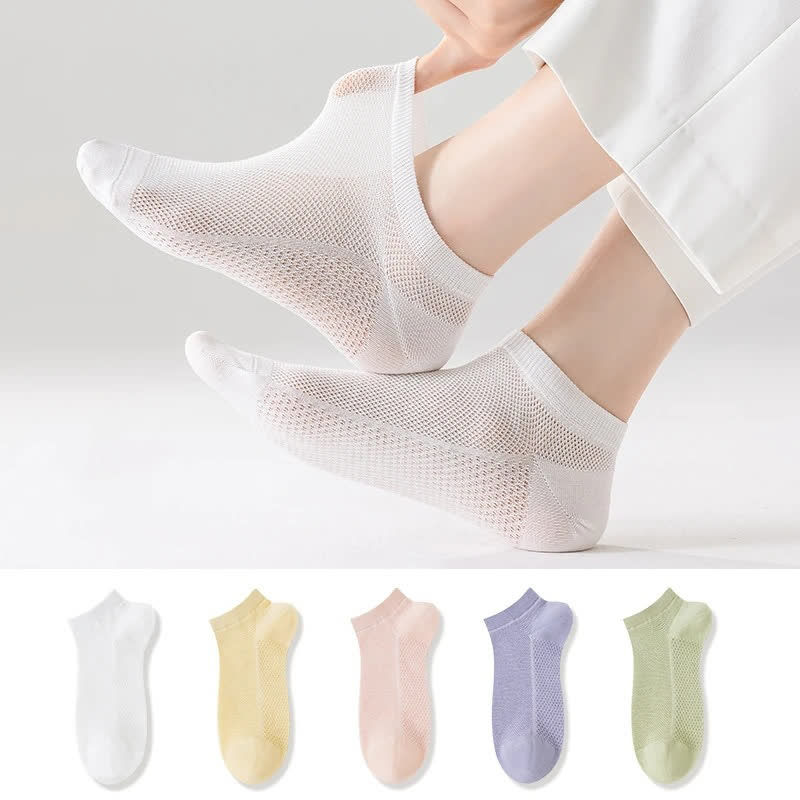 Chaussettes fines respirantes en coton absorbant la transpiration (5 paires) - image 0