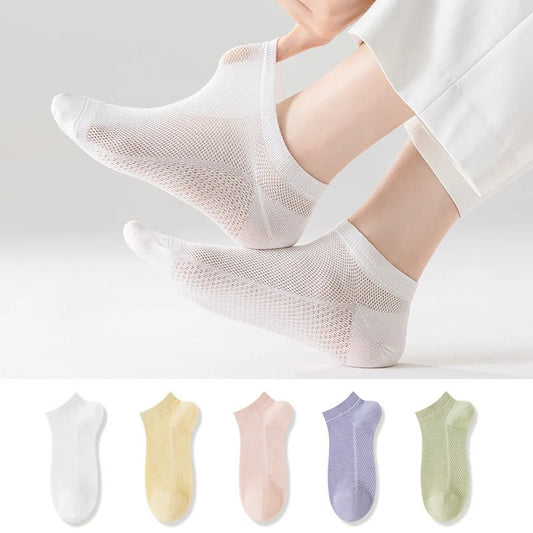 Chaussettes fines respirantes en coton absorbant la transpiration (5 paires) - image 0