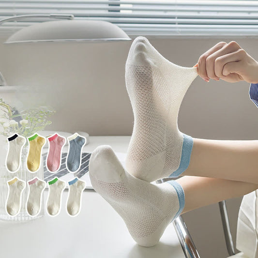 Chaussettes respirantes à bordure colorée (8 paires)