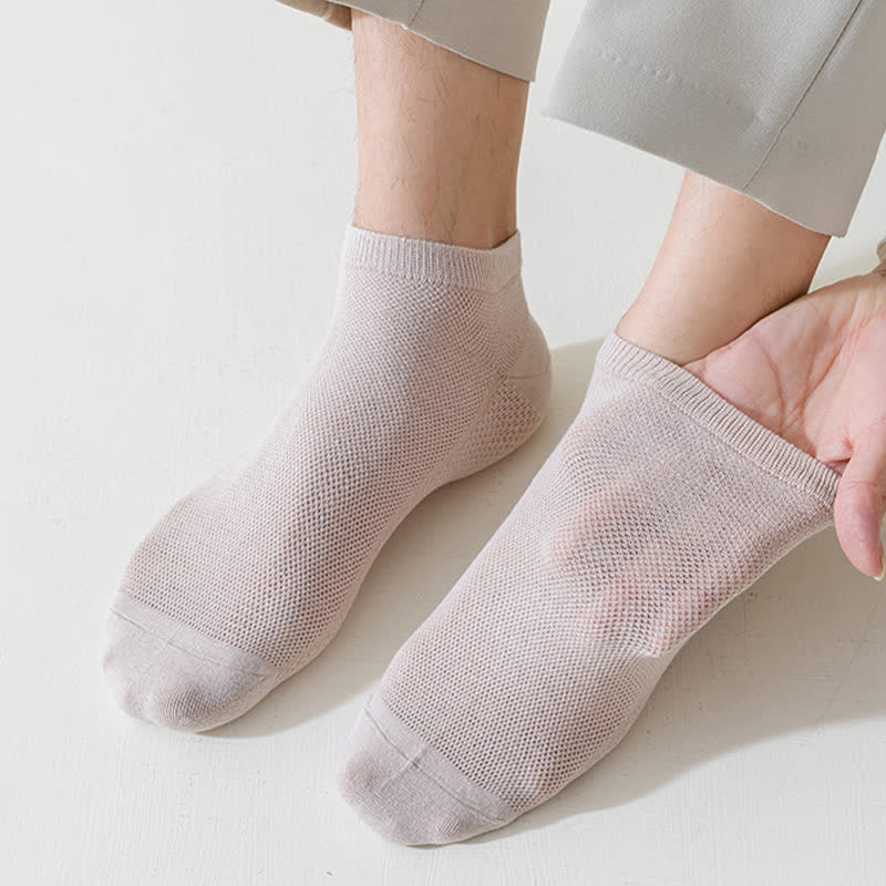 Chaussettes fines et respirantes en maille de couleur unie (8 paires) - image 10