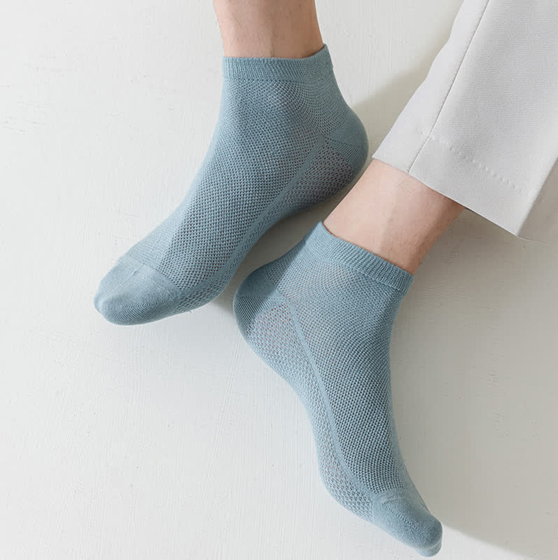 Chaussettes fines et respirantes en maille de couleur unie (8 paires) - image 4