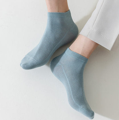 Chaussettes fines et respirantes en maille de couleur unie (8 paires) - image 4