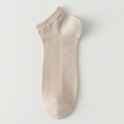 Chaussettes fines et respirantes en maille de couleur unie (8 paires)