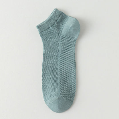 Chaussettes fines et respirantes en maille de couleur unie (8 paires) - Vert - EU39-44 (US6-10) - image 14