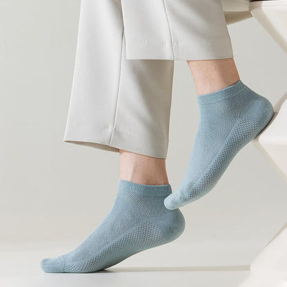 Chaussettes fines et respirantes en maille de couleur unie (8 paires)