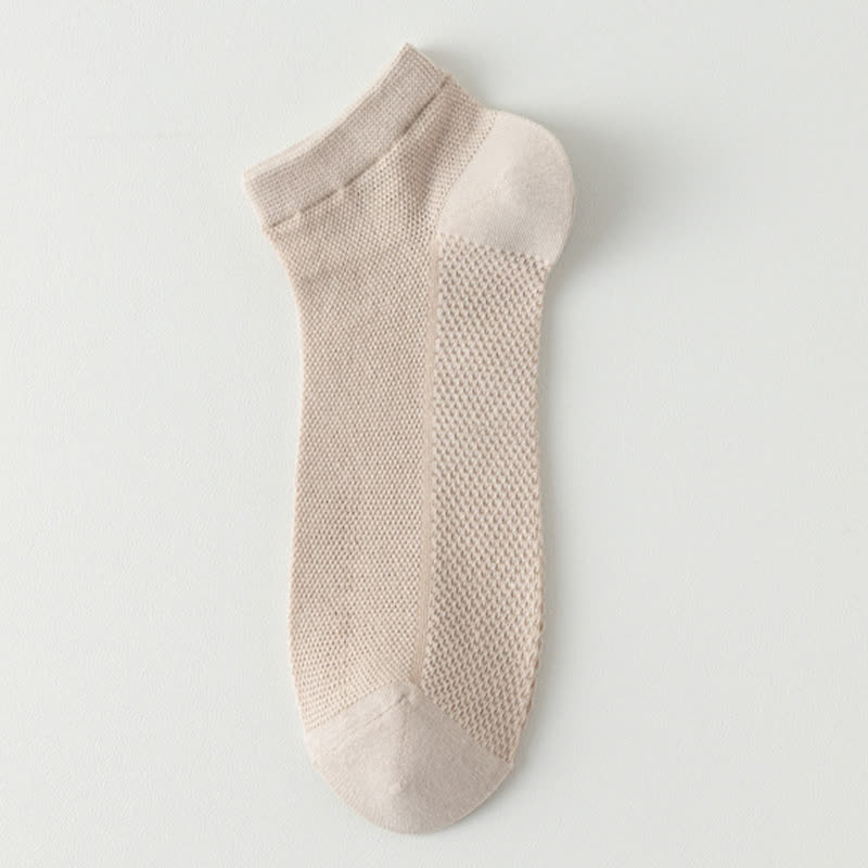 Chaussettes fines et respirantes en maille de couleur unie (8 paires) - Kaki - EU39-44 (US6-10) - image 13