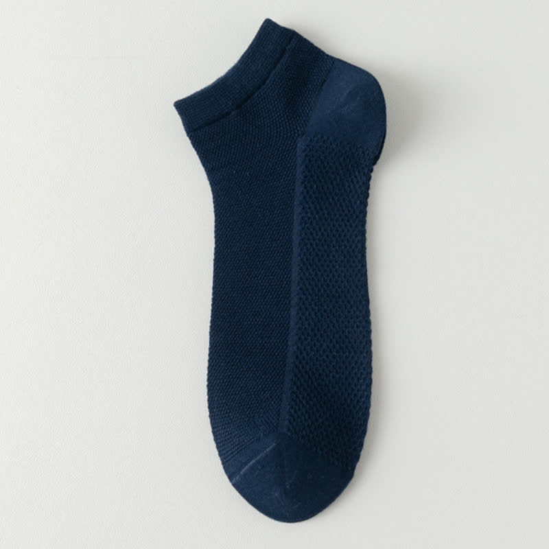 Chaussettes fines et respirantes en maille de couleur unie (8 paires) - Bleu marine - EU39-44 (US6-10) - image 15