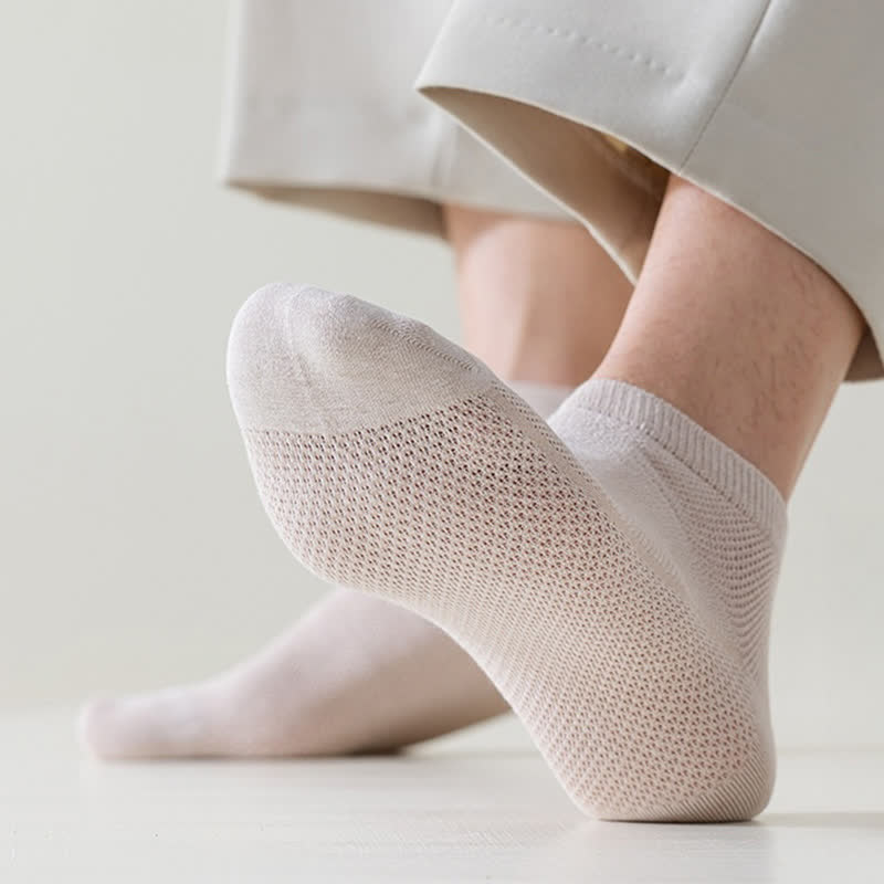 Chaussettes fines et respirantes en maille de couleur unie (8 paires) - image 11
