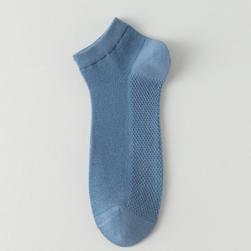Chaussettes fines et respirantes en maille de couleur unie (8 paires) - Bleu - EU39-44 (US6-10) - image 5