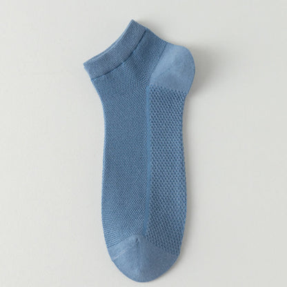 Chaussettes fines et respirantes en maille de couleur unie (8 paires) - Bleu - EU39-44 (US6-10) - image 5