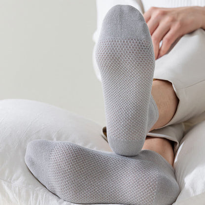 Chaussettes fines et respirantes en maille de couleur unie (8 paires) - image 8