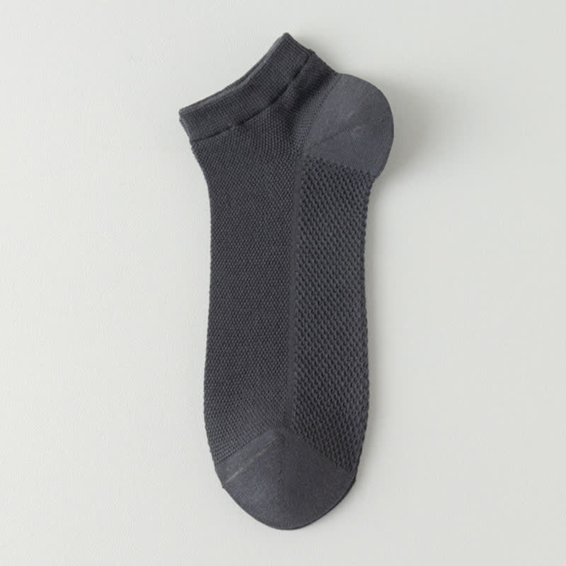 Chaussettes fines et respirantes en maille de couleur unie (8 paires) - Gris foncé - EU39-44 (US6-10) - image 17