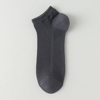 Chaussettes fines et respirantes en maille de couleur unie (8 paires) - Gris foncé - EU39-44 (US6-10) - image 17