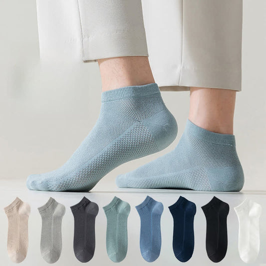Chaussettes fines et respirantes en maille de couleur unie (8 paires)