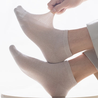 Chaussettes fines et respirantes en maille de couleur unie (8 paires) - image 12