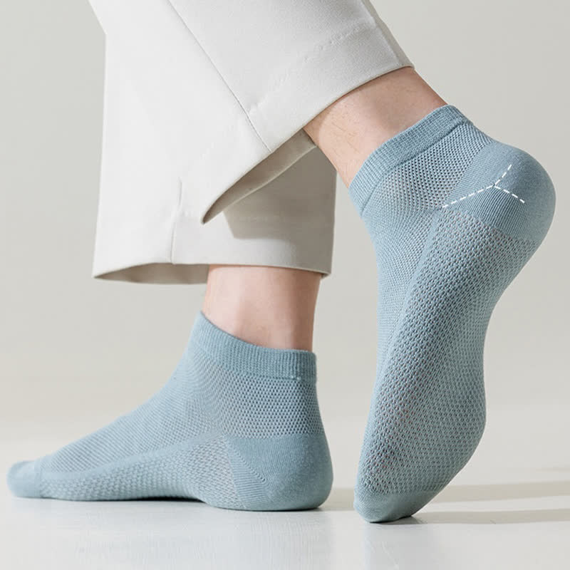 Chaussettes fines et respirantes en maille de couleur unie (8 paires) - image 2