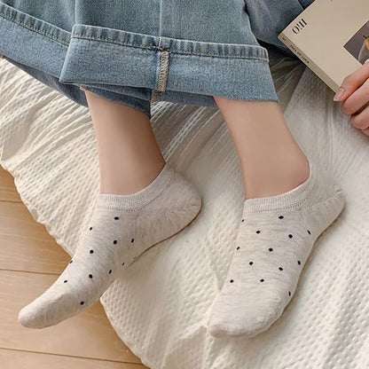 Chaussettes simples à pois de couleur unie (6 paires)