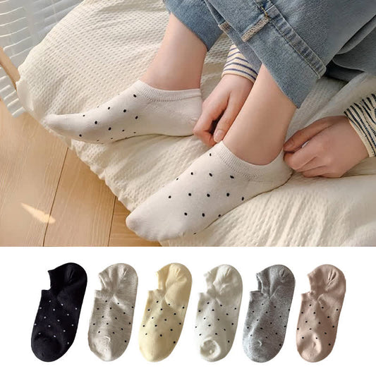 Chaussettes simples à pois de couleur unie (6 paires)