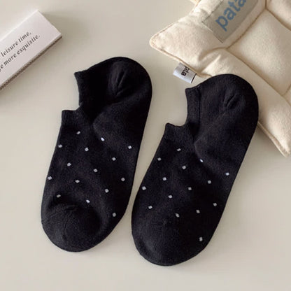 Chaussettes simples à pois de couleur unie (6 paires)