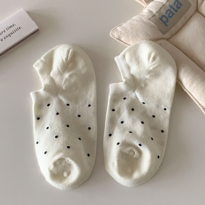 Chaussettes simples à pois de couleur unie (6 paires)