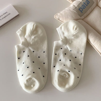 Chaussettes simples à pois de couleur unie (6 paires)