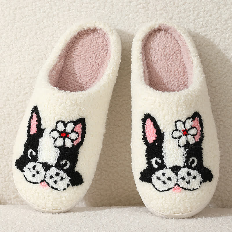Chaussons moelleux à motif de chien et de fleur - image 3