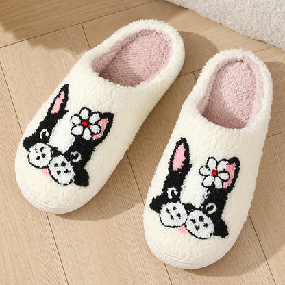 Chaussons moelleux à motif de chien et de fleur - image 2
