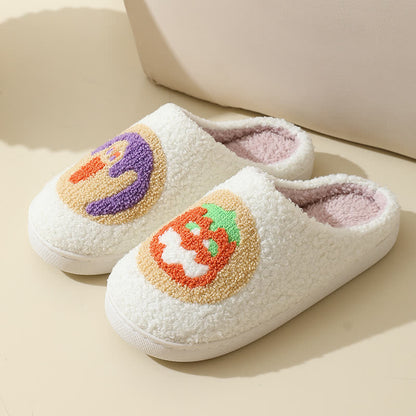 Chaussons moelleux à imprimé citrouille de dessin animé - image 2