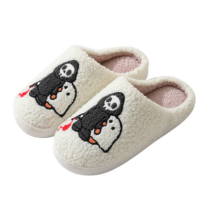 Chaussons moelleux à imprimé fantôme et crâne de dessin animé - image 10