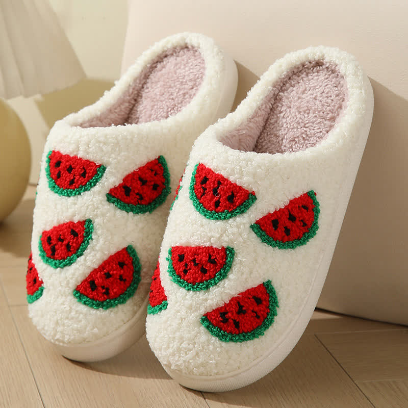 Chaussons moelleux à imprimé fruits de dessin animé - Pastèque - EU43-44 (US9-10) - image 12