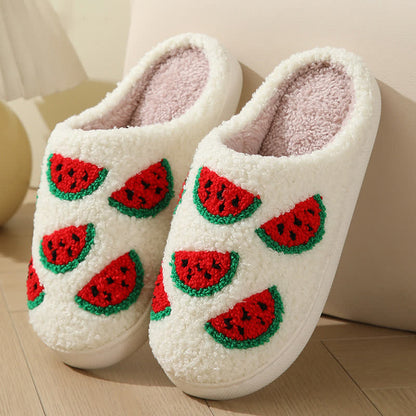 Chaussons moelleux à imprimé fruits de dessin animé - Pastèque - EU43-44 (US9-10) - image 12