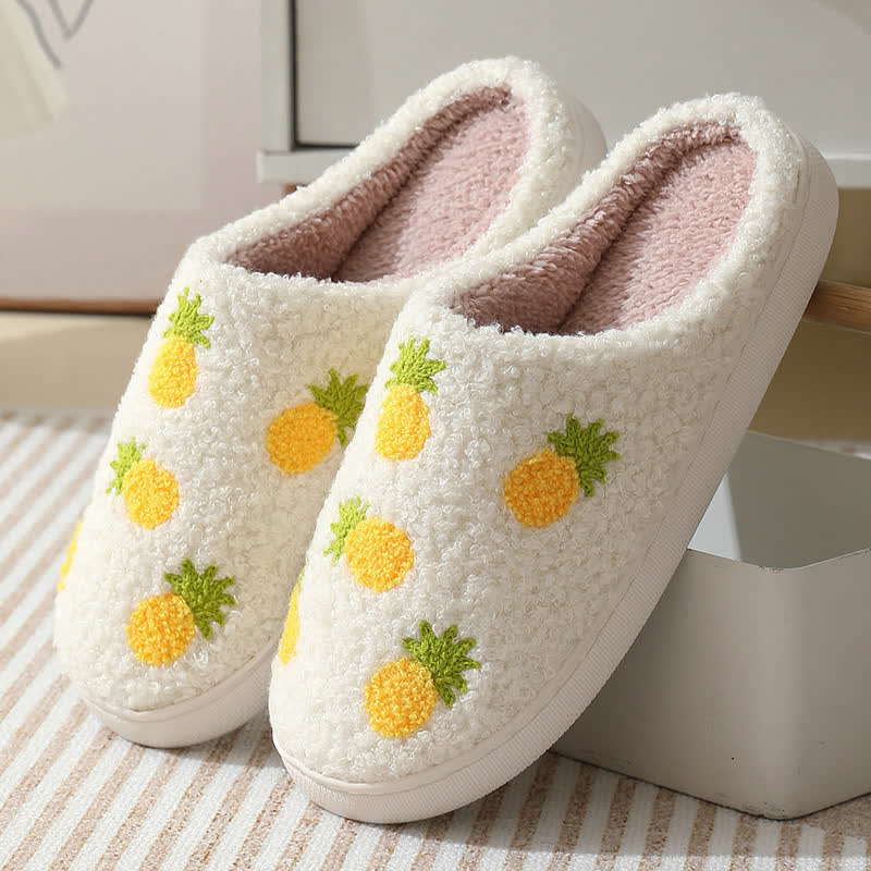 Chaussons moelleux à imprimé fruits de dessin animé - Ananas - EU43-44 (US9-10) - image 10